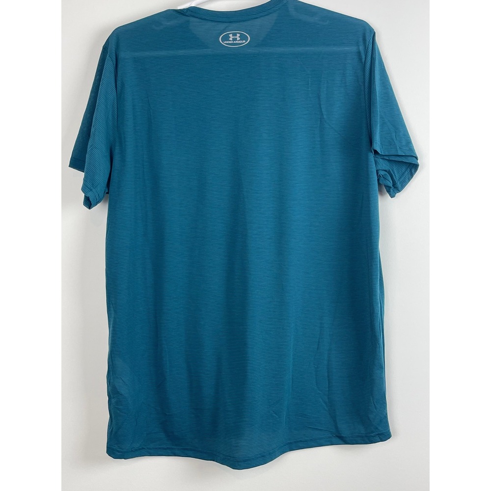 00658 Under Armour Threadborne Mens XXL Teal Golf Athletic TShirt Heatgear NWT - Picture 9 of 10